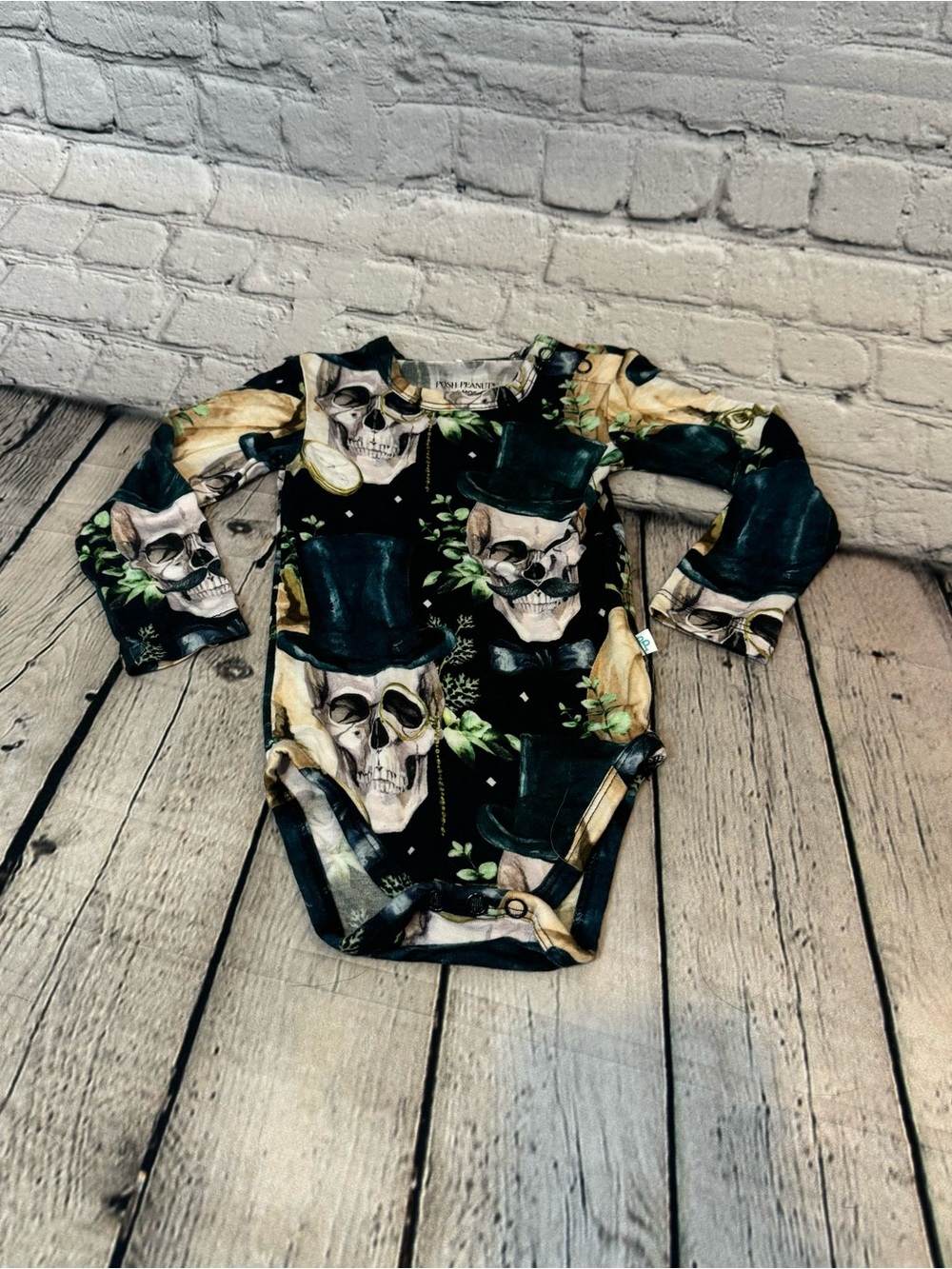 Posh Peanut Skeleton Pattern Bamboo Bodysuit